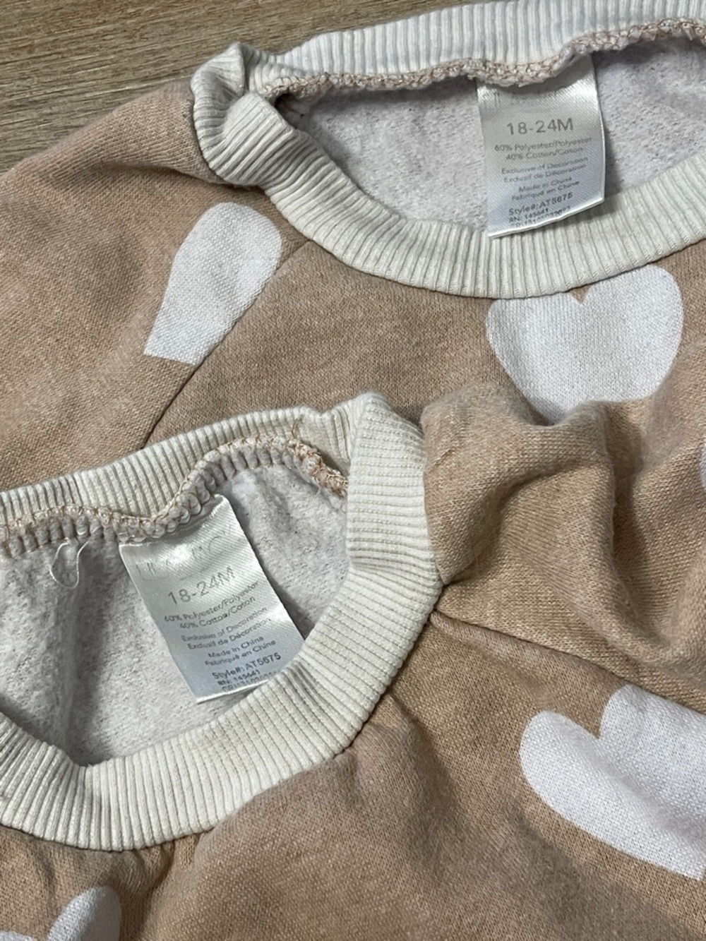 Kids Heart Ruffle Hem Twin dresses- Cream/pink & white Hearts - Picture 3 of 4